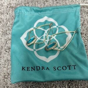 Kendra Scott Gold and Blue Geometric Earrings